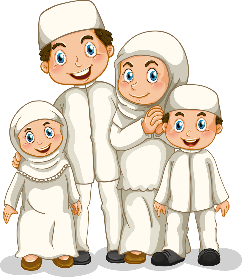 Muslim Family Illustration 